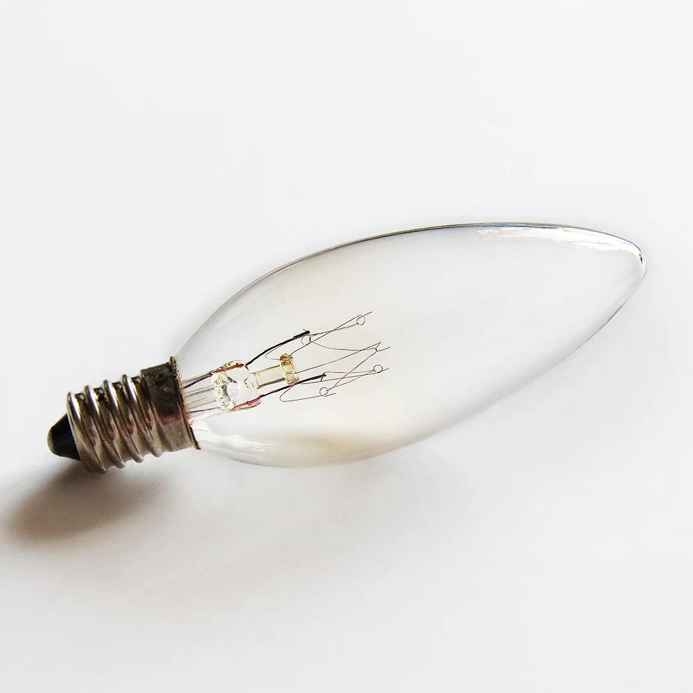 C35 Candle 40W clear glass filament incandescent light bulb for decoration light