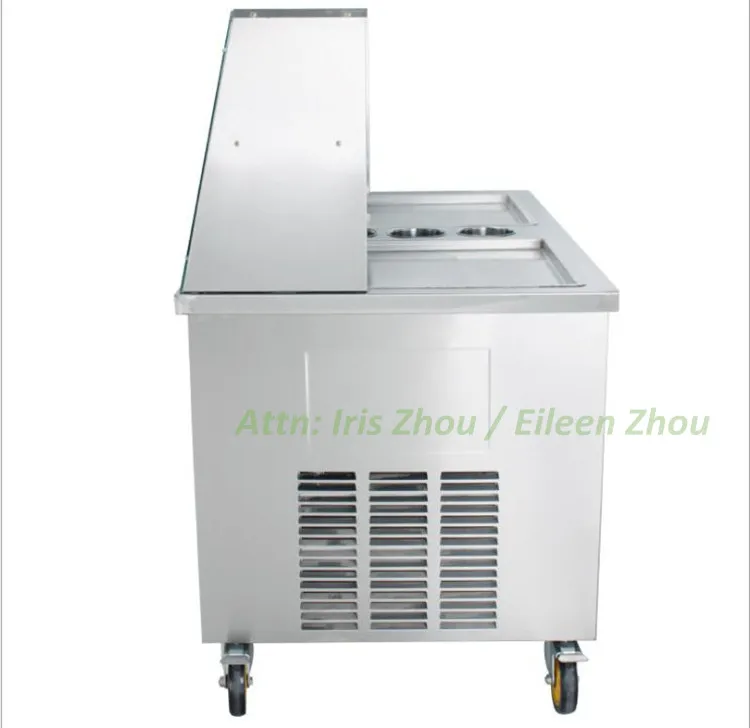 Thailand Double Pan 11 Buckets Fried Ice Cream Roll Maker Mini Fruit Fried Ice Cream Machine