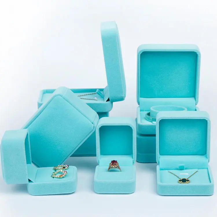  Оптовая продажа ювелирных изделий на заказ из бархатной ткани упаковка для ожерелья браслета кольца набор