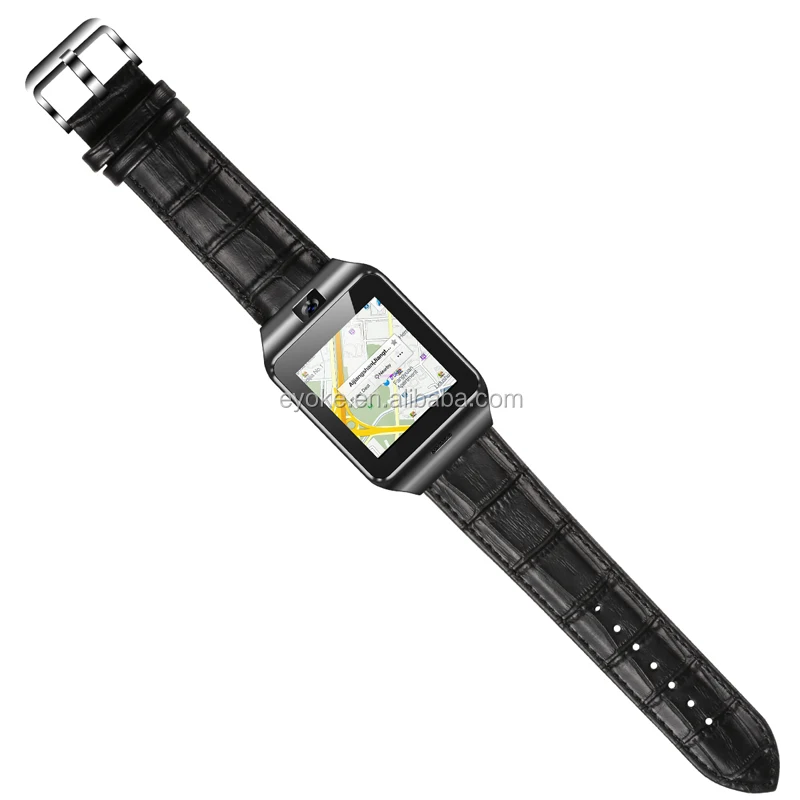 
China manufacturer Leather band 3G Android Smart Watch with SIM WiFi GPS 