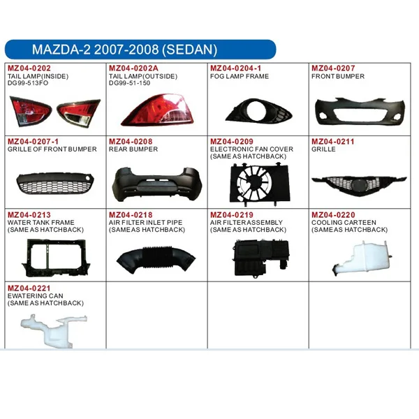 auto lamp and body parts for MAZDA-2 2007-2008 (SEDAN)