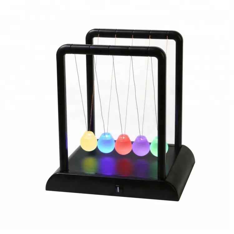 Desktop swinging physics balance ball led metal large newtons newton cradle