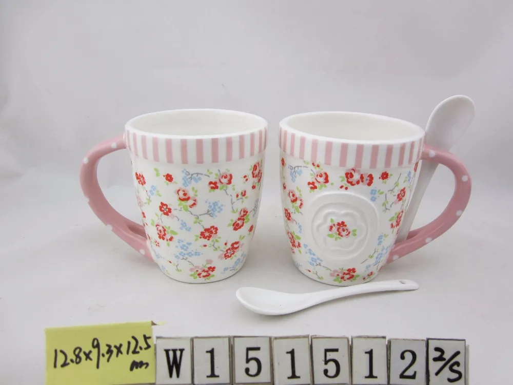 Best selling multicolor sublimation coffee christmas  ceramic mug with spoon