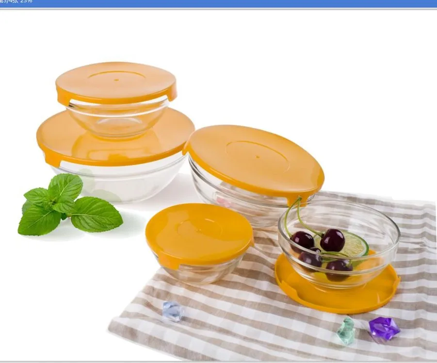 5pcs set salad glass bowl