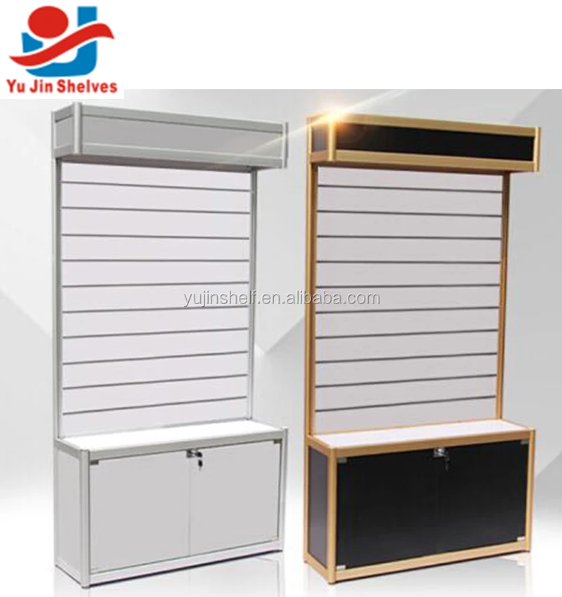 High quality store slatwall display rack shelves for cell phone accessory