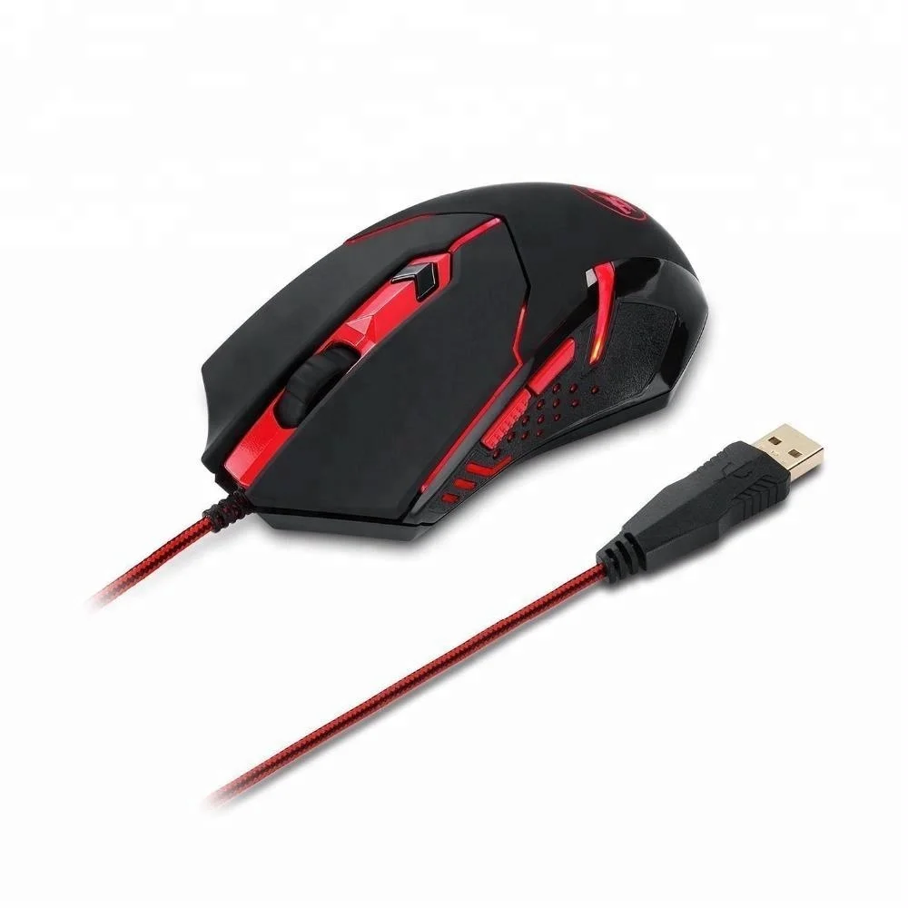 Redragon CENTROPHORUS M601 3200 DPI Gaming Mouse 6D Optical USB Wired Mouse with side buttons for PC Desktop