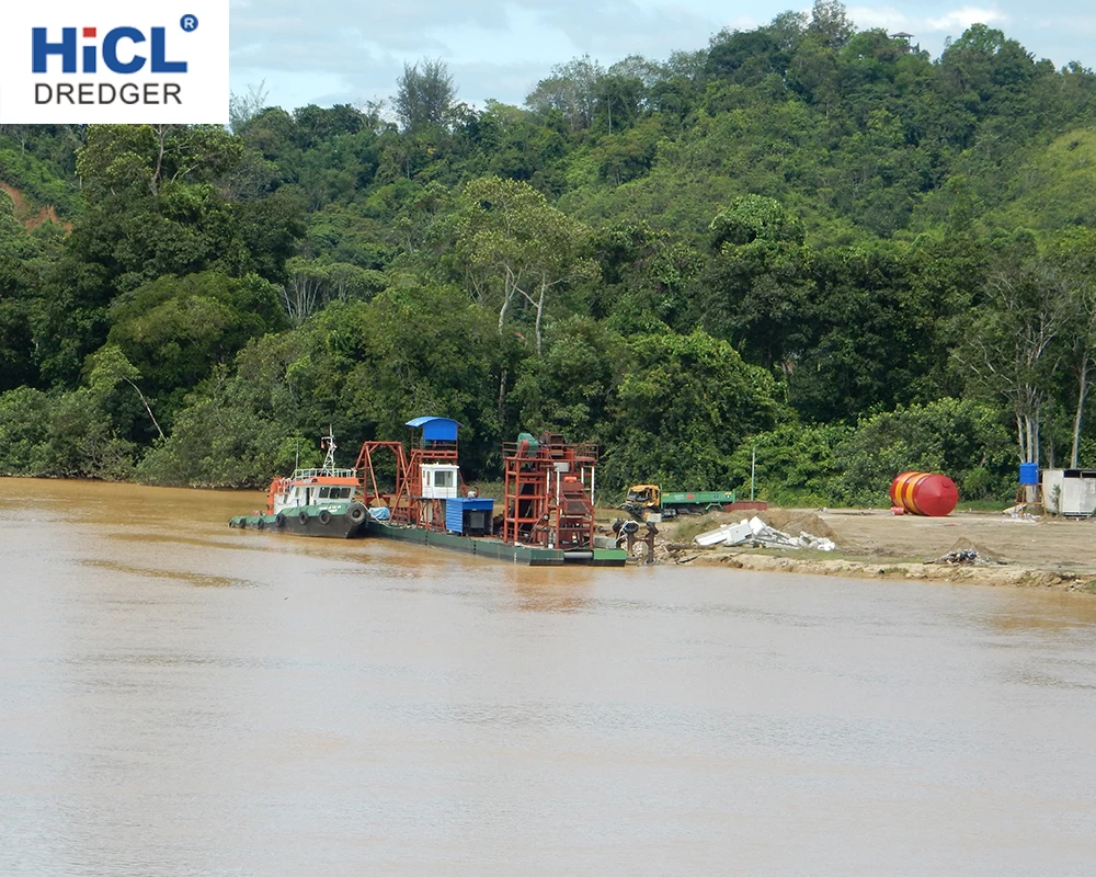 100m3/h bucket chain river sand/gold/diamond dredging/digging/excavating/panning/mining dredger/machine/equipment/boat