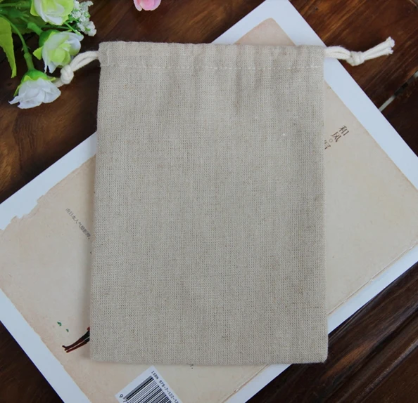 High quality cheap linen drawstring bag jewelry pouch linen bag for jewelry gift phone rice herb packaging and storage