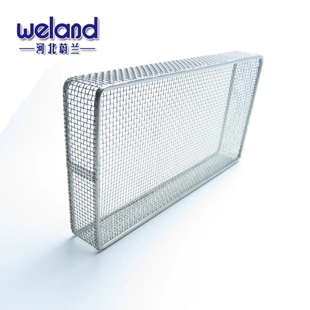 Stainless Steel 304 Wire Mesh Tray Welded Mesh Basket for Cleaning Machine or disinfection basket