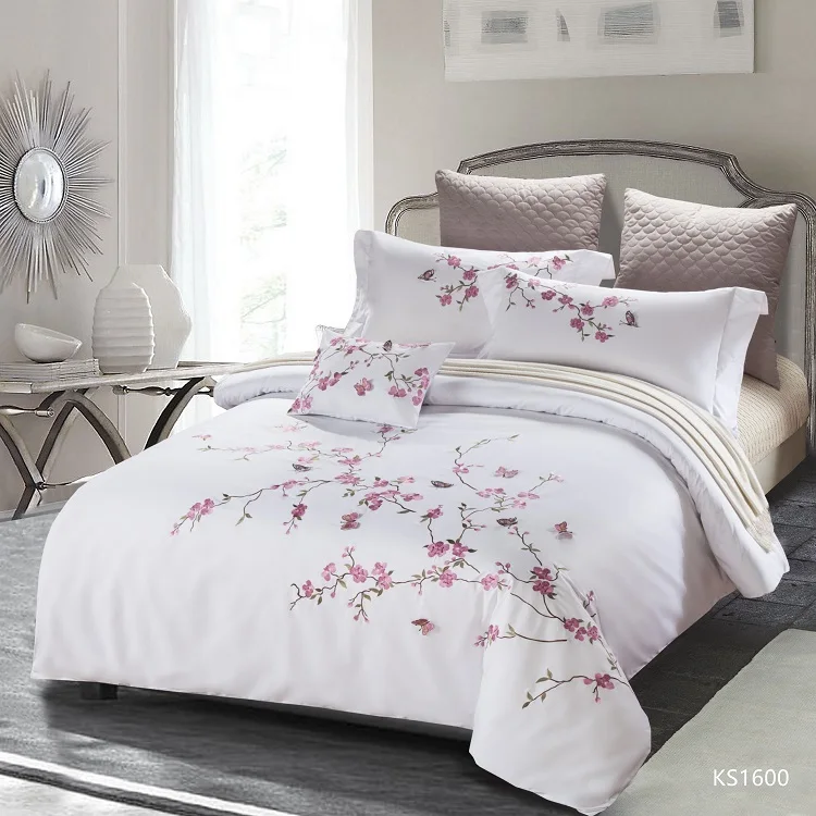 KOSMOS best quality bed linen 100% polyester embroidery lace luxury dubai bed Comforter Set