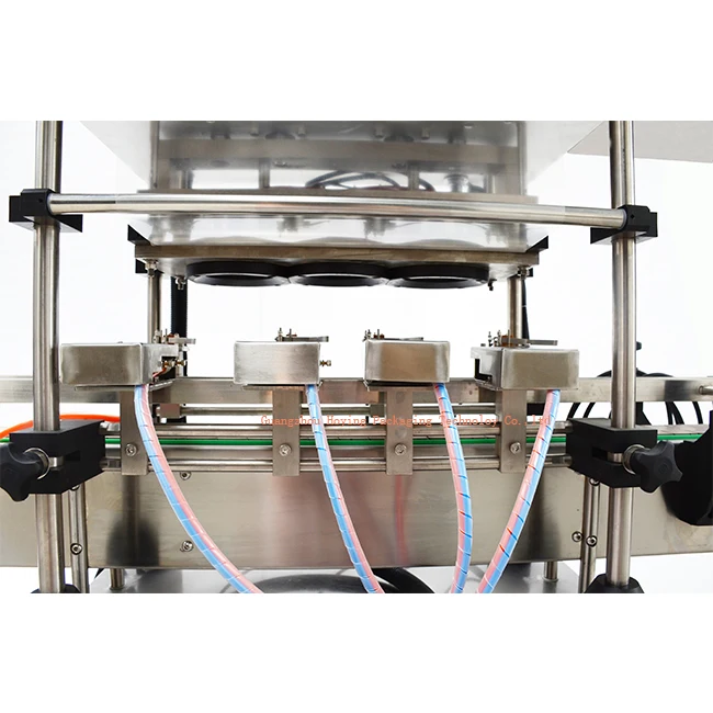 Automatic roller film thermal heat sealing machine for plastic jar bottle bucket