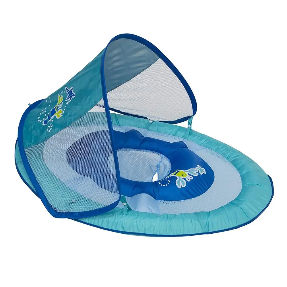 Baby Foldable Swimming Pool Toy Spring Float Inflatable mesh Recliner with Sunshade