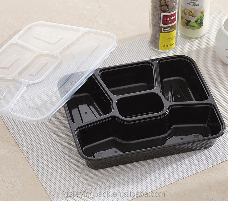 Manufacturer plastic disposable BPA FREE food packaging container / box / tray with dividers