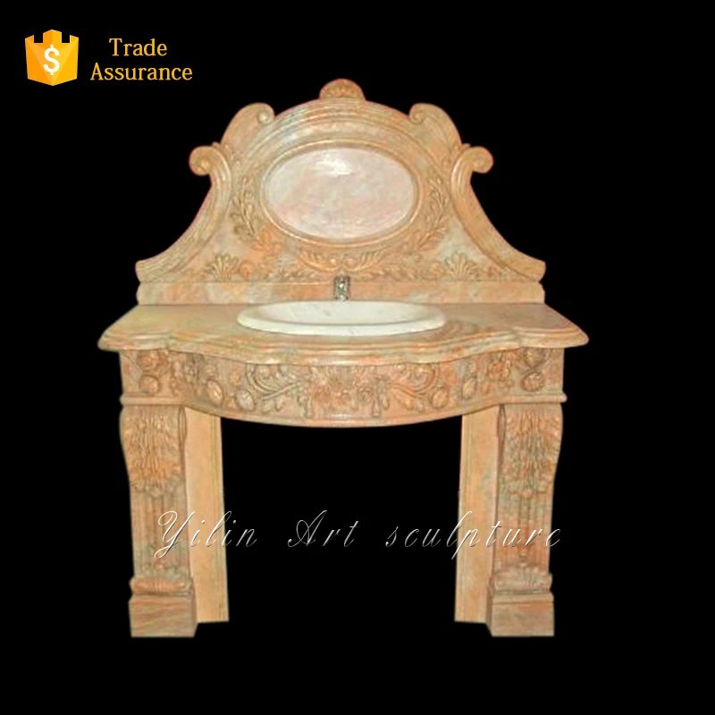 Sunset red marble bathroom washbasin YL-Y122