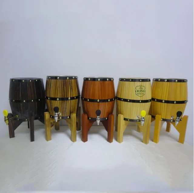 Best-selling High Quality 3 Liters Handcrafted Wooden Beer Barrel With Stainless Steel Liner