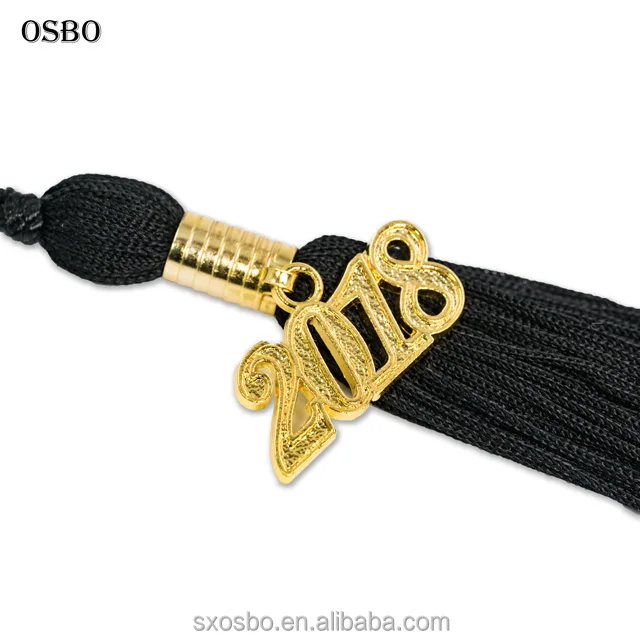 zinc alloy custom year charms 2017 single color graduation cap tassel for wholesale