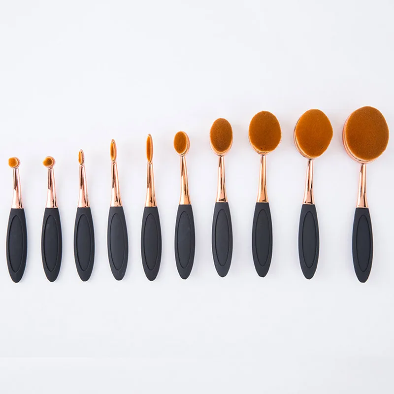 10 шт., овальные зубные щётки для макияжа