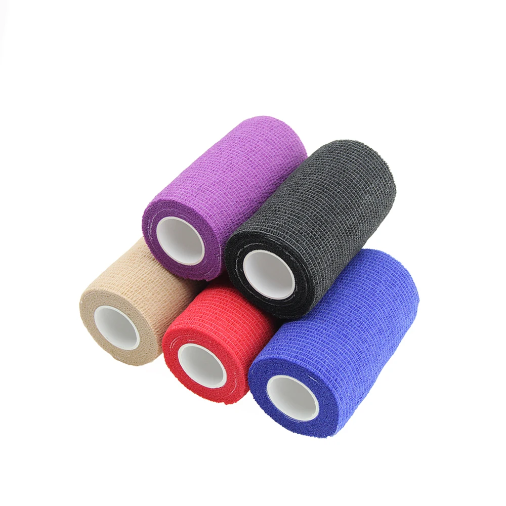 Adhesive elastic bandage for horse wound care hand to tear self-adhesive used on dog cat horse