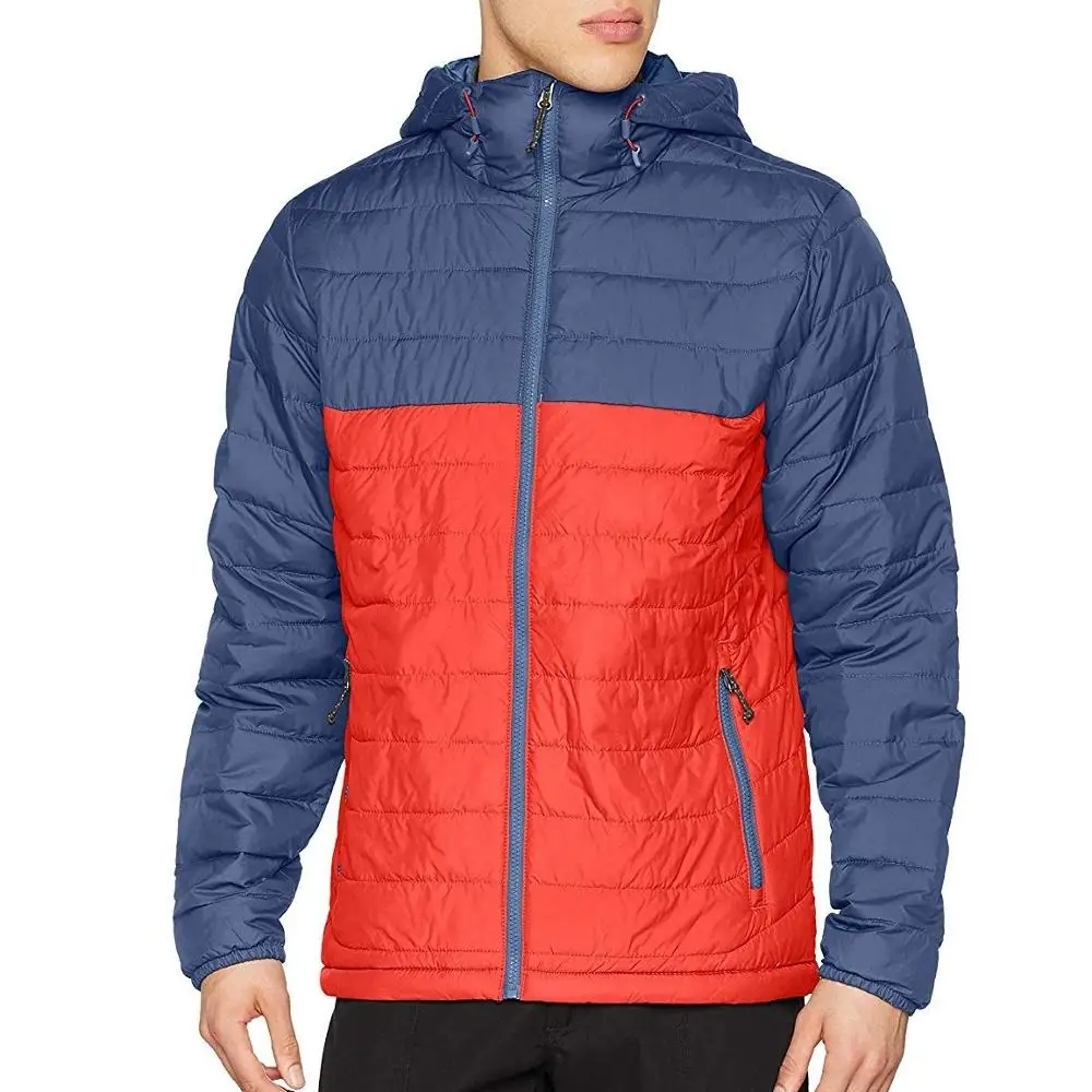 Men Padded Jacket -  quilted body & softshell hood, side panels & sleeves