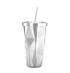 New design 550ml straw cup tumbler with lid and straw thermal tumbler car mug for gift