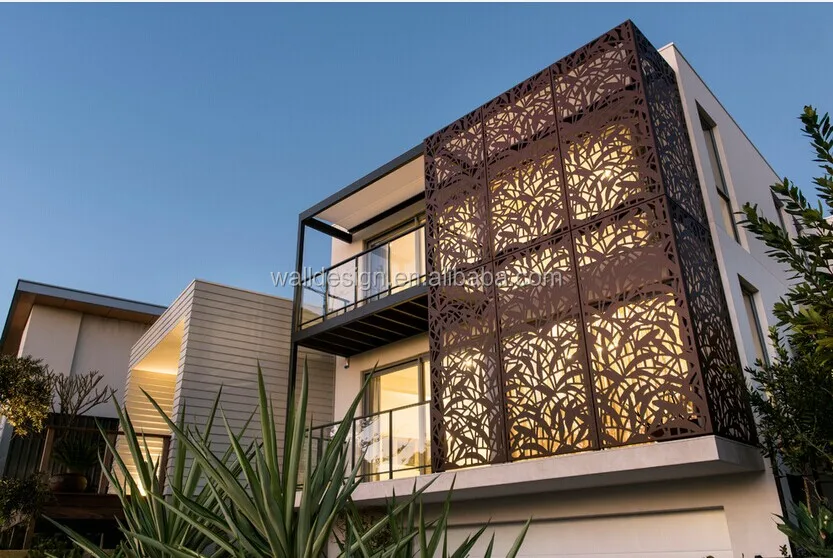 decorative garden corten steel perforated metal sheet screen