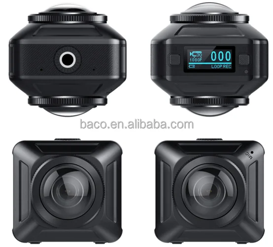 2017 новая модель 360 двойной объектив 720 градусов VR панорамная камера 4K WIFI 360 Экшн-камера