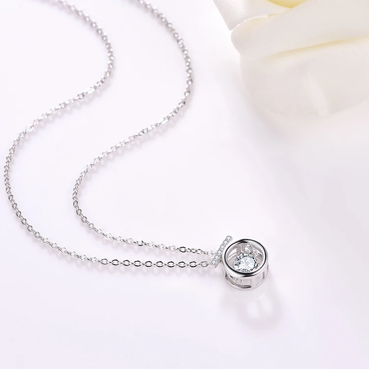 ZHILIAN Minimalist Crystal Jewelry Sterling Silver 925  Silver Charm Necklace Fashion Pendant Destiny Jewelry