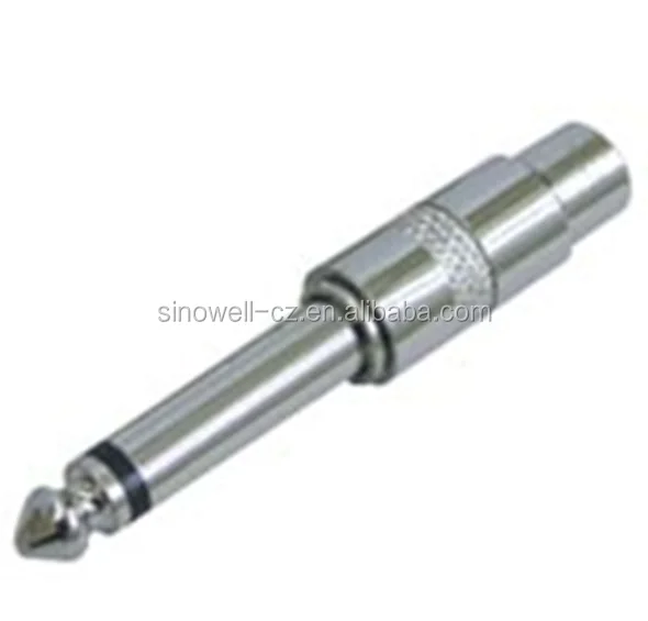 
6.35mm mono plug to RCA jack connector VK10435 
