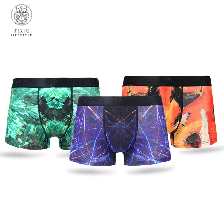 PIXIU LIFESTYLE 3 packs Spandex And Polyester Good Quality Boxer Shorts Underwear for Men