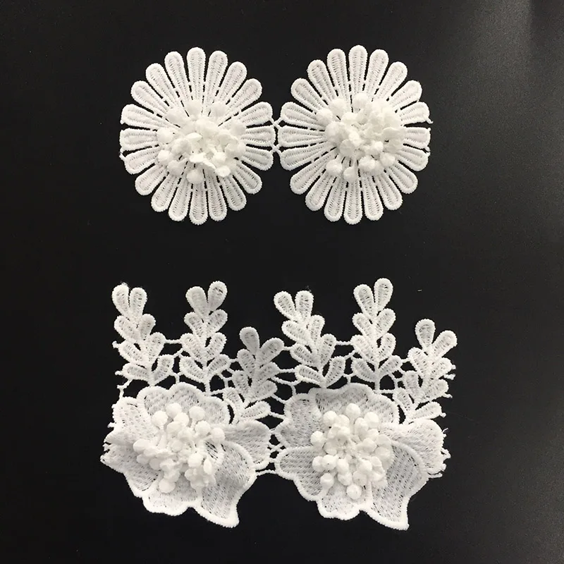 Hot Sale Wholesale  Milk Silk/Polyester 3D  flower Lace