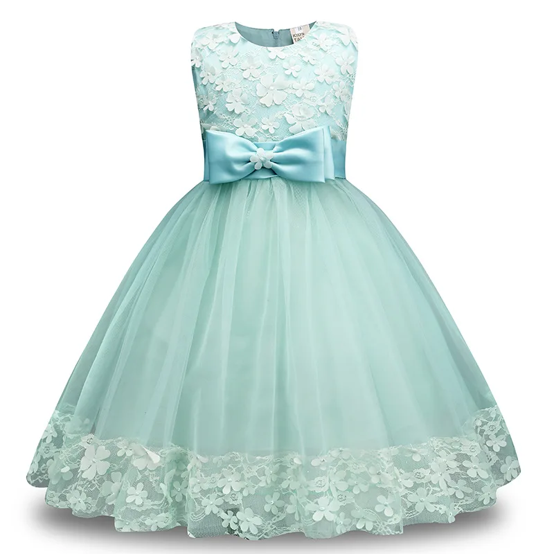 
Girl sleeveless lace Tutu 3D flower petals butterfly holiday wedding princess dress gown 