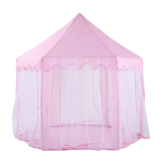 Pink Children Princess Castle Tent Kids Playing House Baby Tent