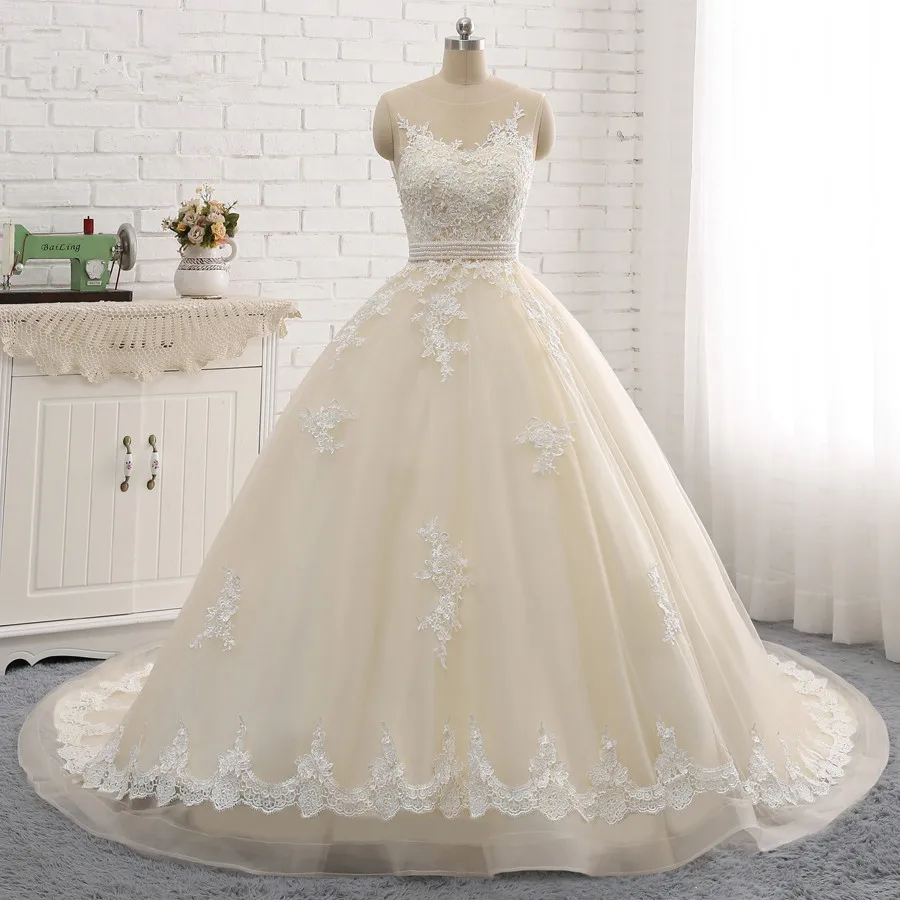 2023 Princess Wedding  dress Arab Wedding Dress 2021 vestido de novia Lace Appliques Beaded Princess Tulle Wedding Dresses