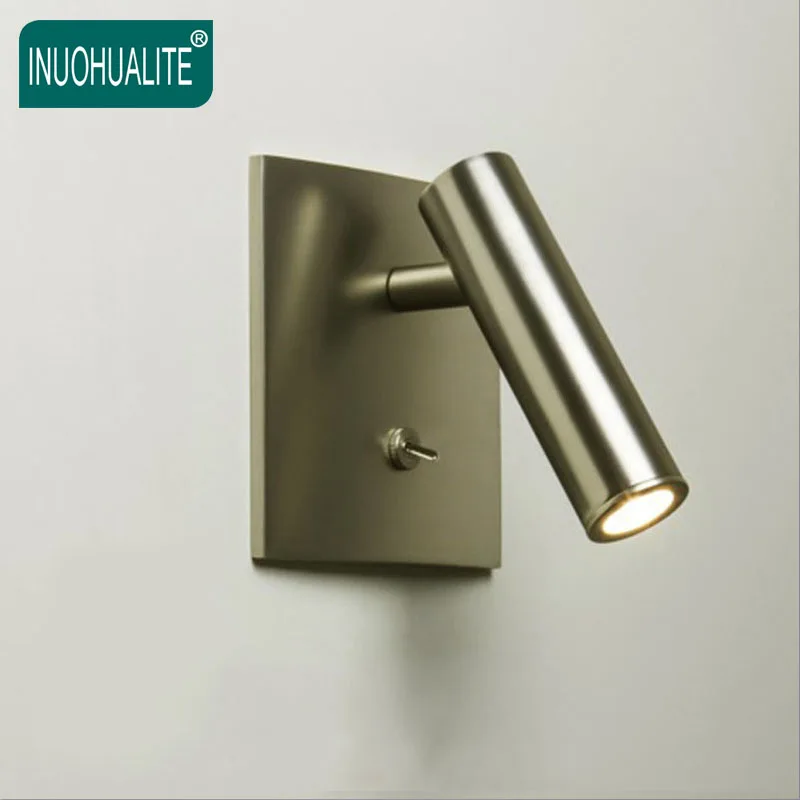 
3W LED Adjustable Hotel Headboard Lights Bed Reading Wall Lamp with switch 