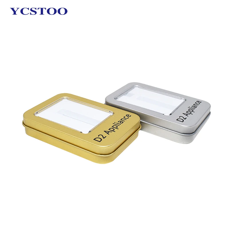 Rectangle USB Flash Drive Packaging Metal Tin Box With Clear Window