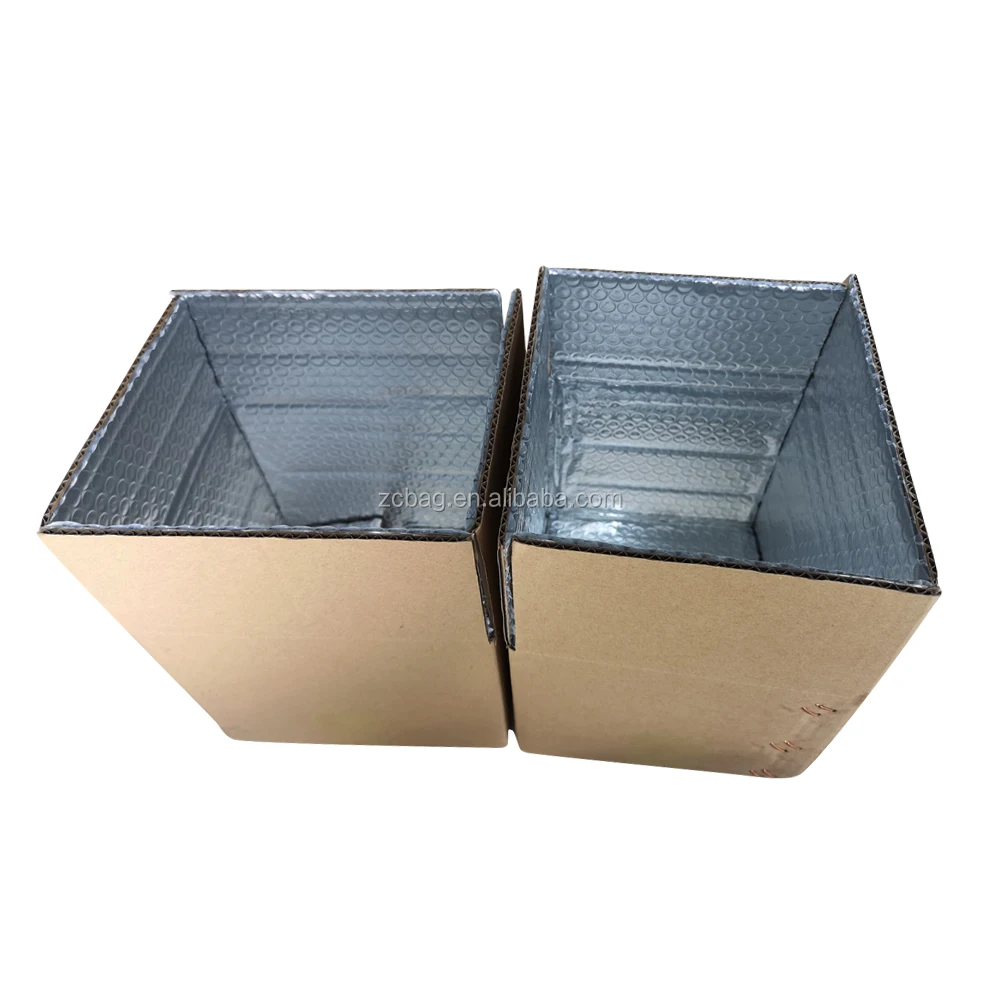 Standard Corrugated Carton Strong Durable Reusable Aluminum Foil Bubble Lined Heat Insulated Box 2kg Fruit Packaging Shipping