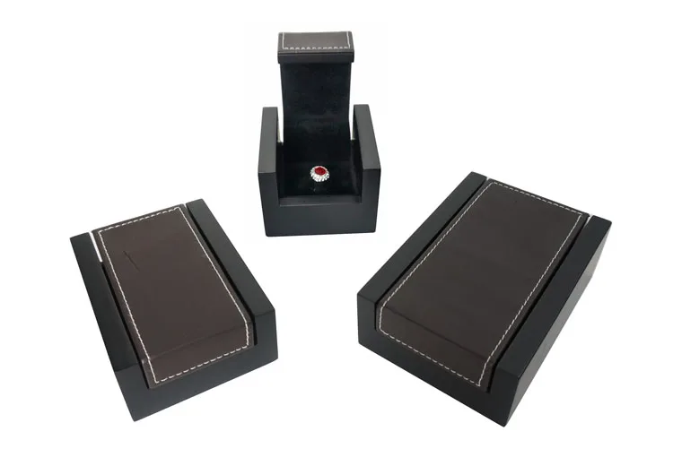 Hot sell customized PU leather matt lamination wooden jewelry packaging box