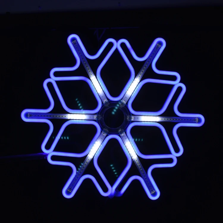 Decoration Outdoor Led Chasing Christmas Snowflake Neon Star Motif Light