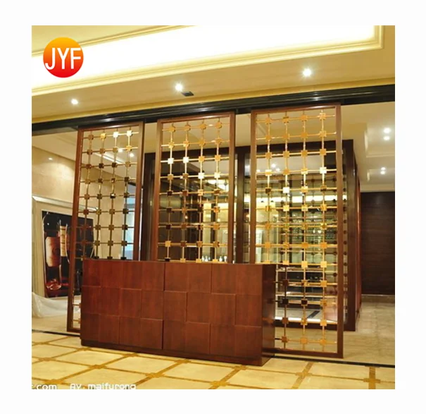 ZZ3001 Factory Wholesale Titanium Gold Mirror Polished Cheap Living Room Divider