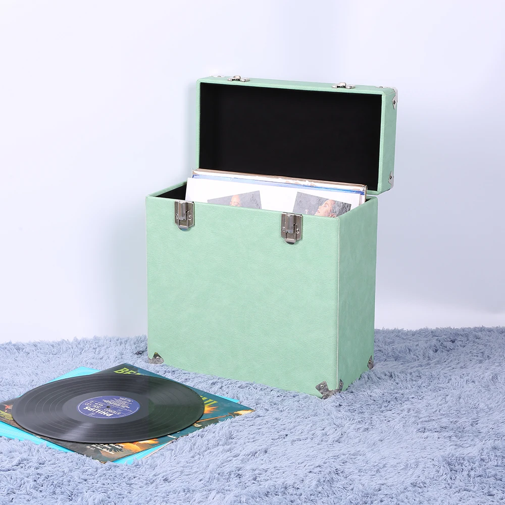 
Victorlia Vintage Retro Vinyl Leather Record Storage Carrying Case for 45+ Records (Dust/Scratch Free) - Mint-12Inch 