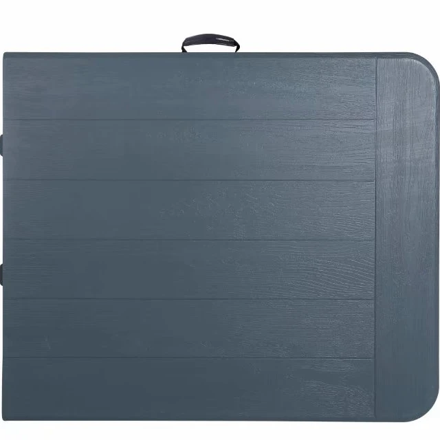 6FT rectangular plastic outdoor folding table,wooden style top folding in half table