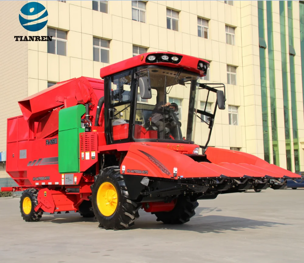 TIANREN 4 Row Small Self Propelled Corn Picker GOLD SUPPLIER CE CERTIFICATION