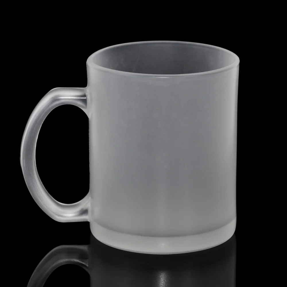 
11oz Glossy matte logo custom printed glass mugs for sublimation 