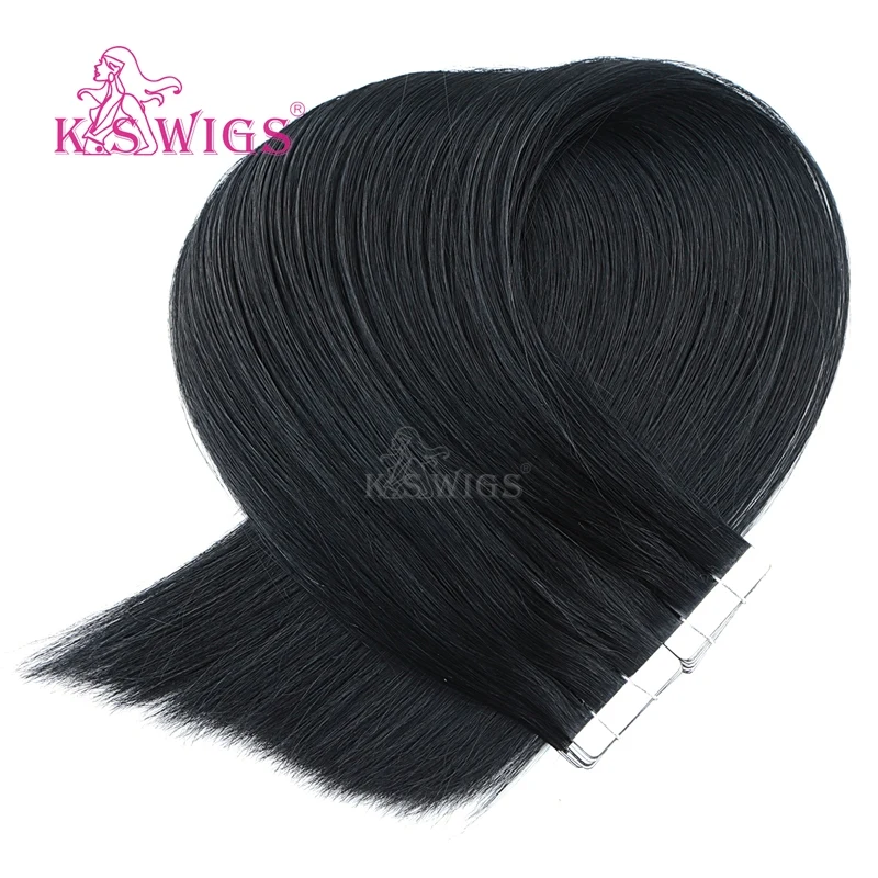 
K.S WIGS Doubl Side Tape Hair Extens 24 Inch Russian Hair Tape On Double Drawn Adhesive Tape For Hair Extensions 