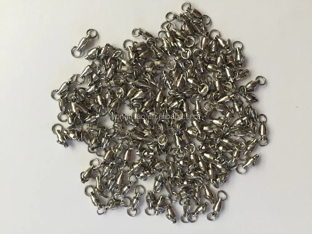 Ball bearing swivel with solid ring fishing tackle brass material, stainless steel material welded ring