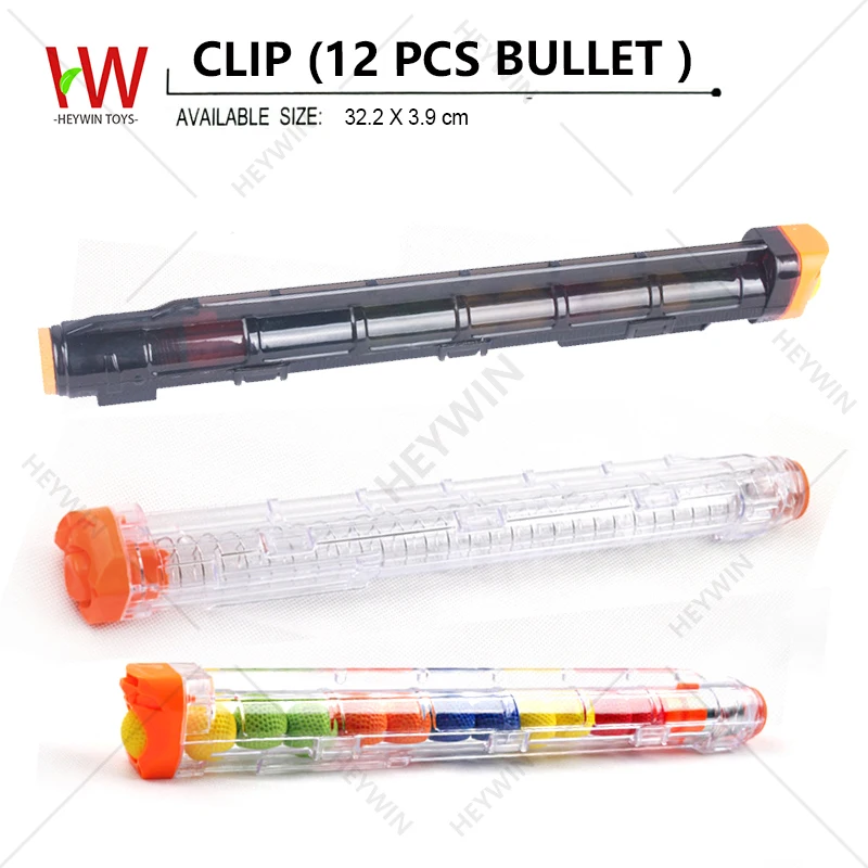 Soft Bullet Clips Magazine Clip 12 Bullets Popper Gun Magazine Accessories of 12 Darts (HM22F)