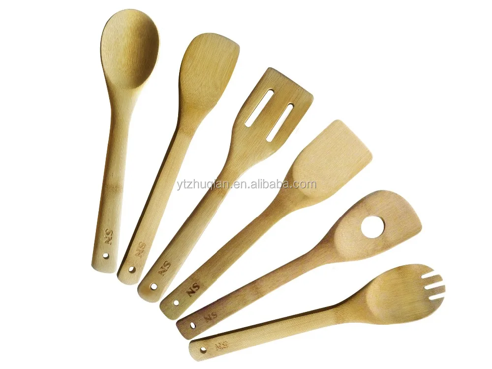 Kitchen cooking customized size tool bamboo kichen untesils set