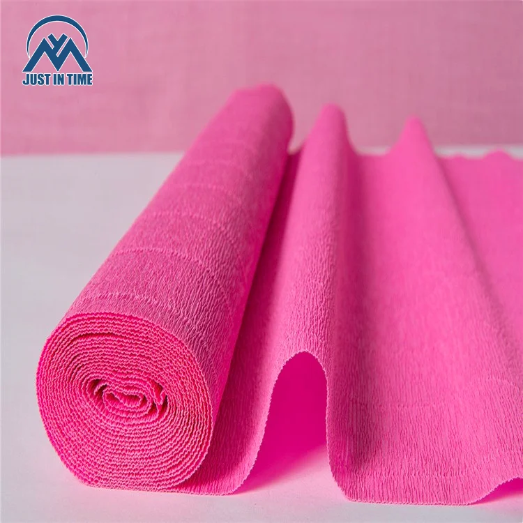 Wrapping Paper Colorful Double Sided Factory Customized Disposable Crinckle Floral and Gift Crepe Virgin Letterpress Printing