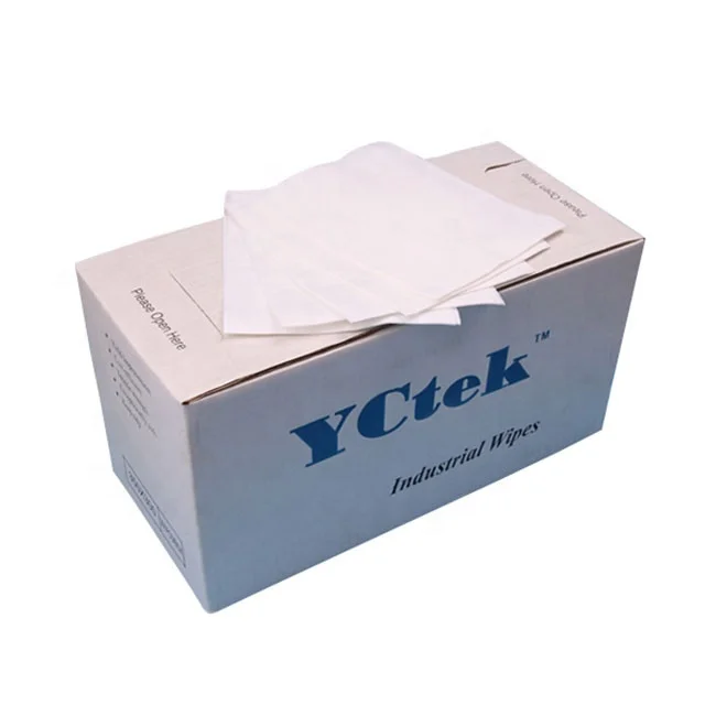 Spunlace Nonwoven Fabric White Cleaning Cloth,1/4 fold
