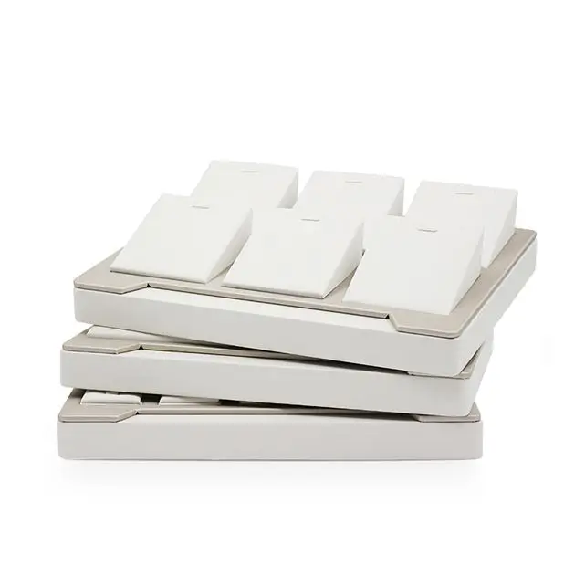 
White Wholesale Hot Sale Luxury PU Leather Necklace Jewelry Display Tray 